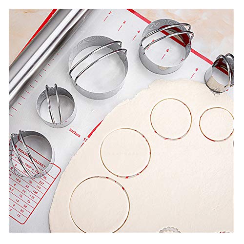 NIAGUOJI - Juego de moldes para galletas (5 unidades), cortador de panecillos de horneado profesional, herramientas de masa, juego de herramientas para hornear de acero inoxidable
