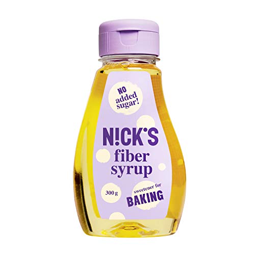 NICKS Fiber Syrup, jarabe de fibra, edulcorante alternativo de azúcar, sin azúcar añadido 300 g (natural)
