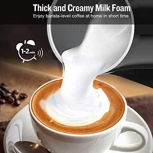 Nobebird Espumador de Leche, Vaporizador de Leche Eléctrico de Hacer Leche Fría y Caliente, Espumador y Calentador de Leche Automático para Café, Bombones Calientes, Café con Leche, Capuchino, Negro