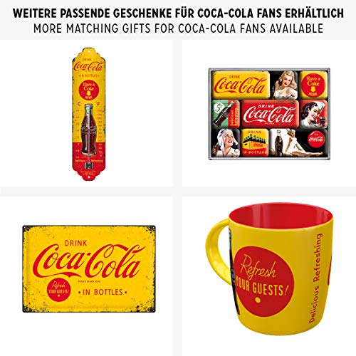 Nostalgic-Art - Coca-Cola Logo Yellow - Bote de Almacenamiento Plana