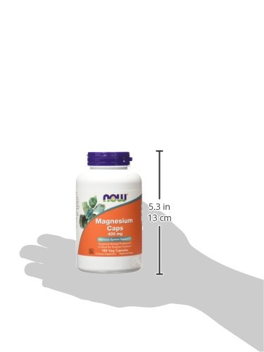 Now Foods | Cápsulas de Magnesio | 400 mg | 180 Cápsulas vegetarianas | sin gluten y soja