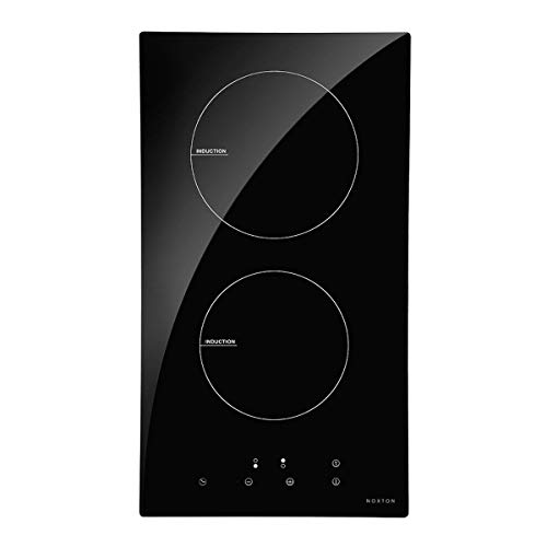 NOXTON Placa Vitrocerámica con 4 Zonas De Cocción Construido en Placas eléctricas de 60 cm Placa Caliente de Cristal Negro Estufa con Sensor de Control táctil Superior [Classe énergétique A +]