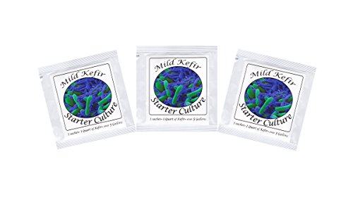 NPSelection Cultivos de kéfir – Paquete de 3 bolsitas de Cultivo liofilizado para Preparar kéfir lácteo Suave