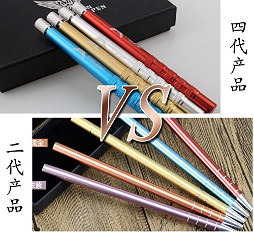 Nueva actualización de tatuaje de peluquería Hair Razor Pen, DIY Hair Carving Blades Pen con 20 cuchillas para salón de moda (Gold)