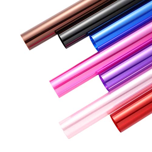 NUOBESTY NUOBESTY Celofán transparente Envoltura de regalo de ramo Papel de regalo impermeable de navidad Suministros de embalaje artesanal -20pcs, 7 colores, 60x60cm