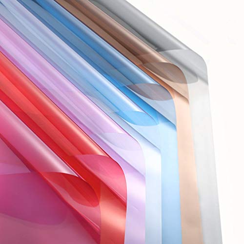 NUOBESTY NUOBESTY Celofán transparente Envoltura de regalo de ramo Papel de regalo impermeable de navidad Suministros de embalaje artesanal -20pcs, 7 colores, 60x60cm