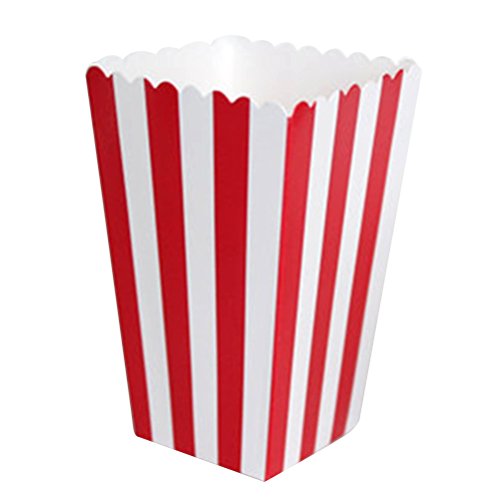 NUOLUX Cajas de palomitas de maíz porta contenedores de palomitas de maíz cartones bolsas de papel caja de raya para el partido, 24pcs