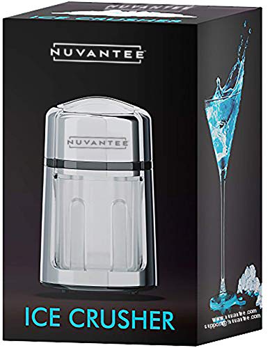 Nuvantee - Trituradora de hielo manual de acero al carbono con construcción de aleación de zinc a prueba de óxido, antideslizante, fácil de usar, manivela de mano – cromado