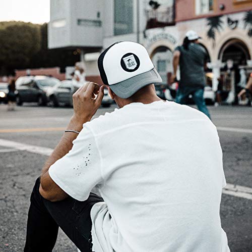 Oblack Gorra Trucker Gray Portland Gris Beisbol Ajustable con Visera Acolchada y Rejilla Negra - Gorras de Hombre