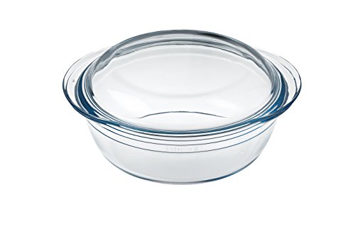 Ôcuisine Classic - Cacerola redonda de vidrio, 1 l, 25,7 x 11,9 x 21,1 cm, color transparente