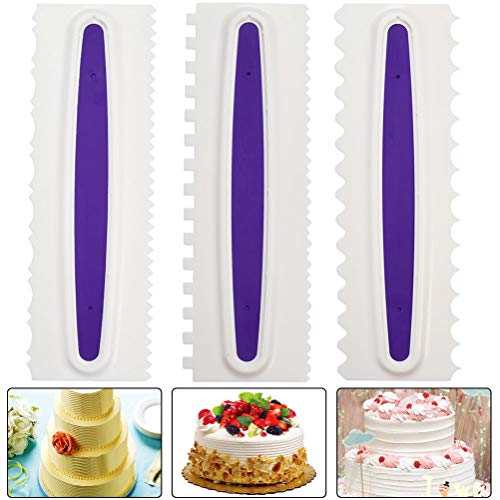 OFNMY 3pcs Raspador para Tartas de Pasteles para Decoración de Bordes, Herramienta de Bricolaje, Espátulas de Crema y Azúcar