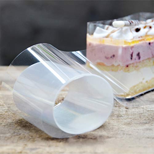 OFNMY Transparente Rollo de Pasteleria Acetato para Decoración de Pasteles,Repostería,Chocolate Mousse,etc (10m*10cm)