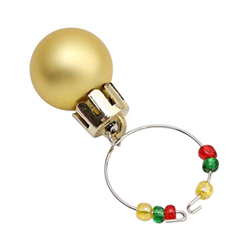Ogquaton 6 Piezas Coloridas Bolas de Navidad Copa de Vino encantos Marcador Etiquetas Set Bar Mesa Fiesta Decoración navideña Durable y útil