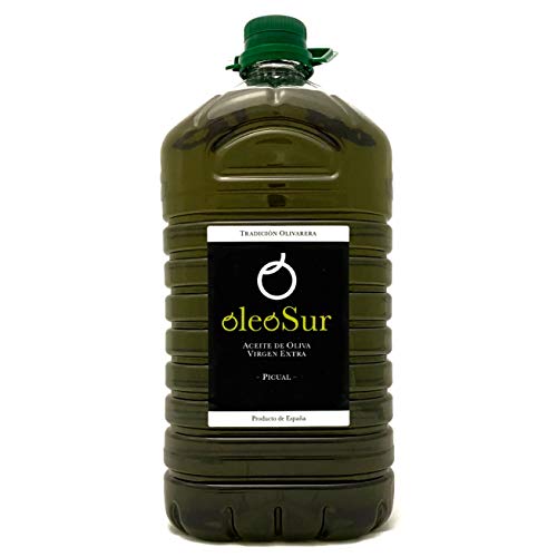 Oleosur Aceite de Oliva Virgen Extra Picual Jaén Andalucía Primera Calidad Cata Aroma Frutal Ligero Fino Amargor Garrafa 5 Litros