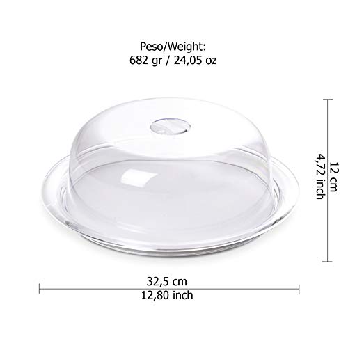 Omada Design Bandeja para pasteles con tapa abovedada, también adecuada paraonstrar sus creaciones, 25 cm de diámetro, Globo Line