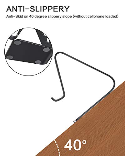 OMOTON Soporte Teléfono Móvil de Escritorio, Base para Móvil Mesa de Aluminio, Phone Stand para iPhone, Xiaomi, Redmi, Samsung, Huawei y Otras Smartphones, iPad Mini Series [2 Pack] [Negro+Negro]