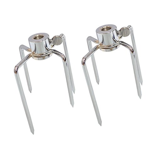 onlyfire pesado Duty agujas de carne para la barbacoa pincho para fijar con tornillo de bloqueo, para diámetro de brochetas para parrilla: aprox. 1 de 10 mm, 2 unidades)