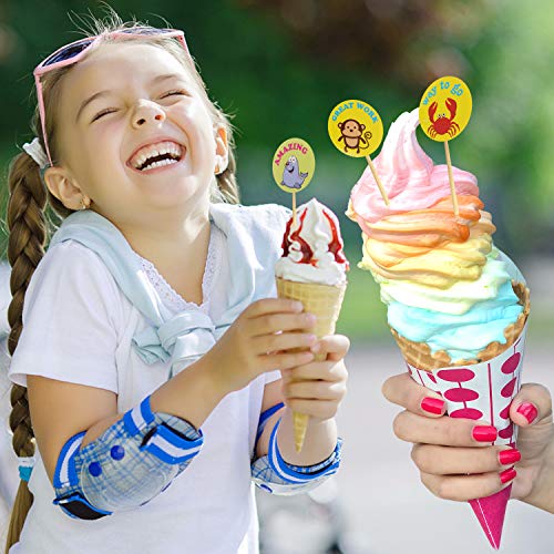 OOTSR 294 piezas recompensa pegatinas de animales, 1.5" pegatina animal lindo Pegatinas de Alabanza para recompensa de niños, Cupcake Topper, artesanía, 7 estilos/rollo, 3 rollos