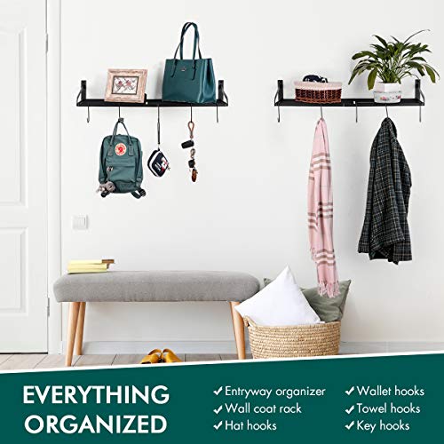 Organizador / Estante para ollas y tapas con soporte de pared, con 10 ganchos. Para el hogar, restaurante, utensilios de cocina, utensillos varios, los libros, 2 paquetes al servicio del hogar