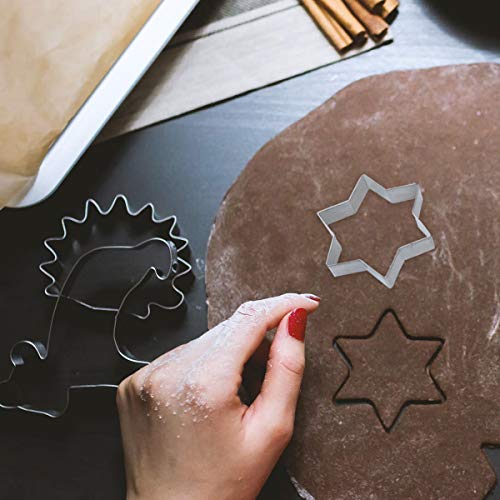 OUNONA 12 Piezas Moldes Para Galletas Moldes Metal Estrella, Flor, Redondo,Corazón