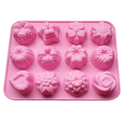 Outflower - 12 Cuadrícula Moldes de Silicona Creativo para Hacer Jabón, Gelatina, Helado, Pasteles, Chocolate