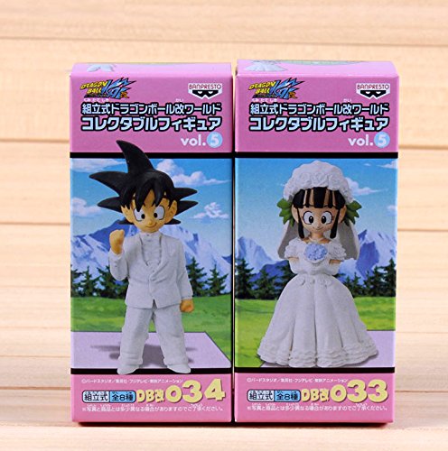Outletdelocio. Pareja Novios Dragon Ball Z. 2 Figuras de 8cm, Ideal Tarta de Boda