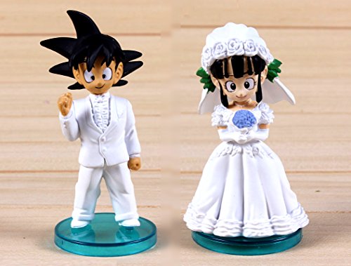 Outletdelocio. Pareja Novios Dragon Ball Z. 2 Figuras de 8cm, Ideal Tarta de Boda