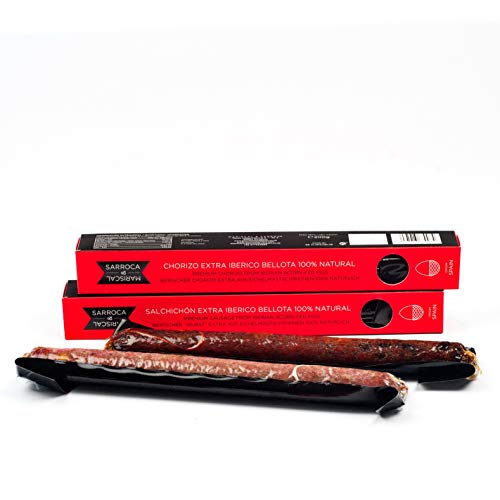 Pack Ibéricos de bellota : Chorizo y Salchichón Extra Ibérico Bellota 100% Natural Mariscal & Sarroca