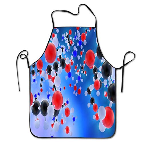 Pag Crane Moléculas Átomos Compuesto Químico Durable Ajustable Lavable Cocina Overlock Delantal Madre Regalo Cocina Hornear Restaurante Unisex