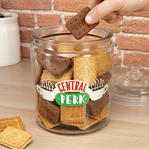 Paladone 5055964739706 Tarro para galletas de cerámica de Perk de tamaño grande, forma única y divertida de almacenar tus aperitivos favoritos, Vidrio