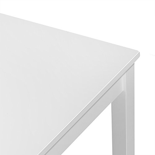 PanaCasa - Juegos de Mesa y 4 Sillas Color Blanco para Comedor Sala Cocina Restaurante Madera de Pino Maciza Contemporáneo