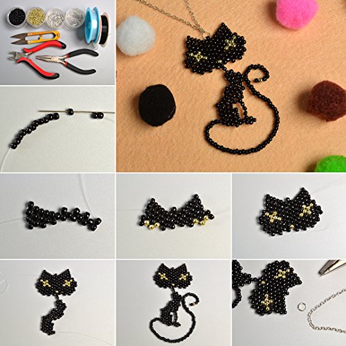 Pandahall Elite – Bote de 100 g de perlas 11/0 perlas de cristal, barniz al horno, colores opacos, redondo, negro, 2 x 1,5 mm, agujero: -0,3 mm., cristal, negro, 3mm