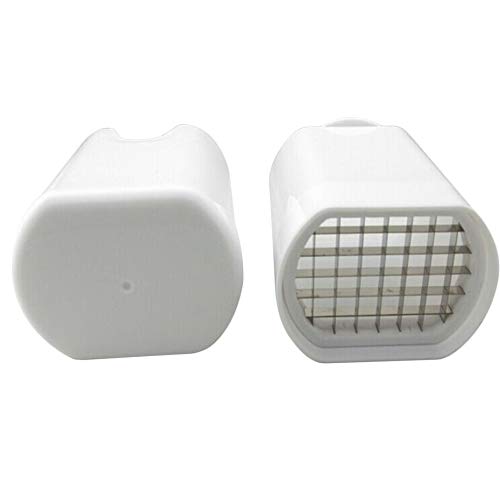 Papas fritas Cortar caja Prensa Cortador Taza Cortador de plástico Chopper Chips Papas fritas Hacer herramienta Patatas de cocina Gadgets de cocina - Blanco