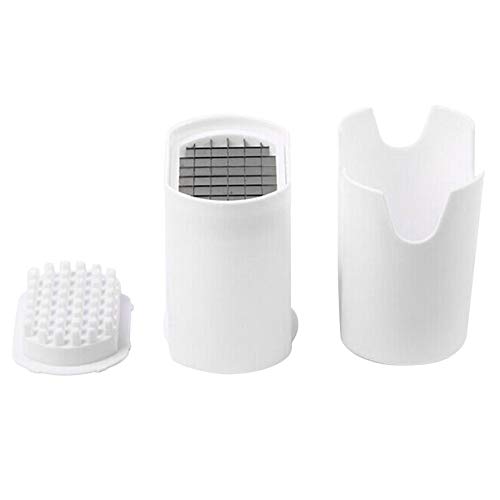Papas fritas Cortar caja Prensa Cortador Taza Cortador de plástico Chopper Chips Papas fritas Hacer herramienta Patatas de cocina Gadgets de cocina - Blanco