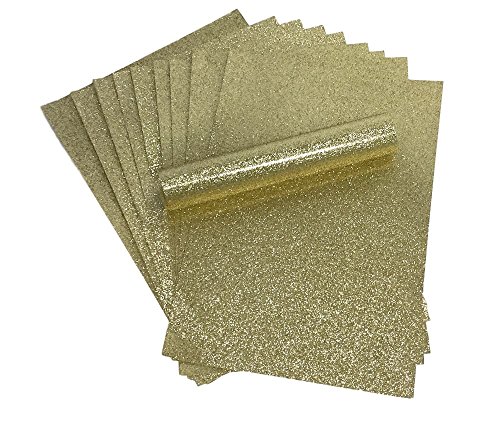 Papel A4 con purpurina dorada, brillante y suave, 150 g/m2, pack de 10 hojas