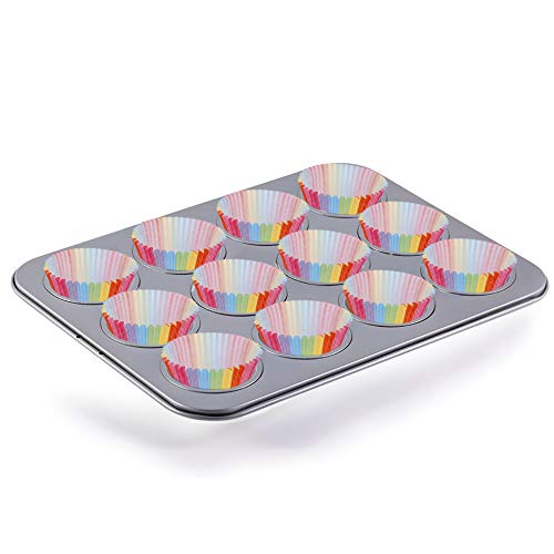 Papel para Cupcakes 200 Unidades Rainbow Papel para Magdalenas Muffins para Hornear Pastel Tarta Cumpleaños Bodas Fiesta