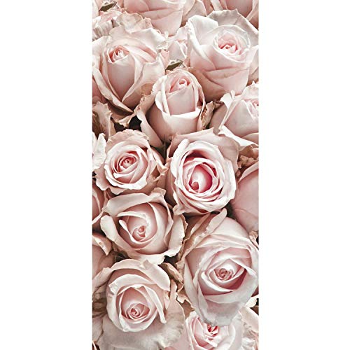 Papel pintado fotográfico para puerta, 100 x 211 cm, lámina autoadhesiva o fieltro Premium Plus – Póster para puerta, panel de puerta – Flores Amor Flores – Nº 189, Blanco