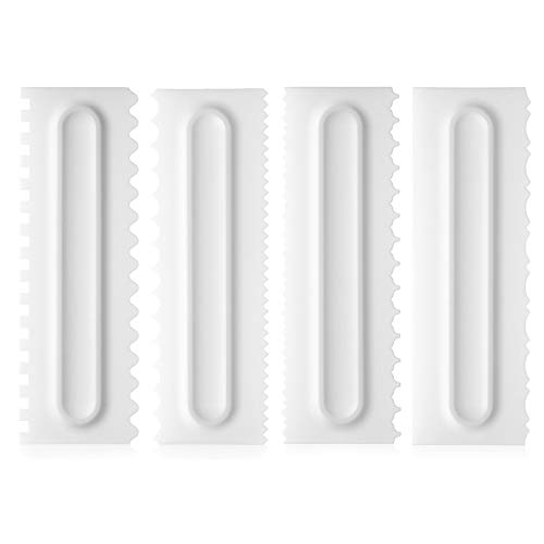 Pastel Plato Giratorio, pro Pastel Plato Giratorio Soporte de Rotación, 4 Piezas Decoración de Tartas Peine Helado Alisador Espátula Pastelería Horneado Herramienta Bricolaje para Cocina