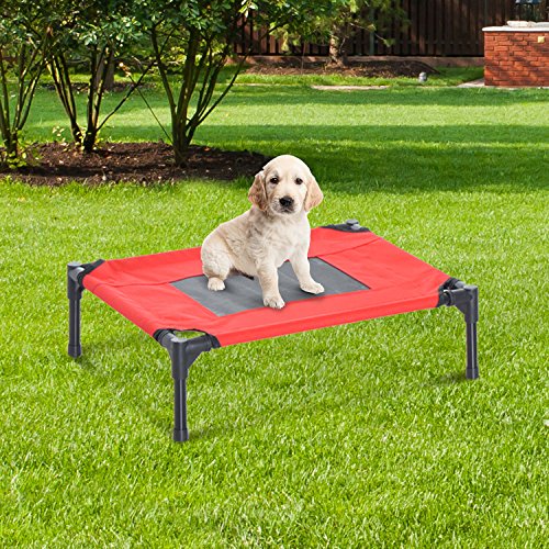 PawHut Cama Mascota para Perros Gatos Camas para Domir Relajar Exterior Terraza Jardín Malla de Ventilación (S: 64 x 46 x 18cm (LxAnxAl))