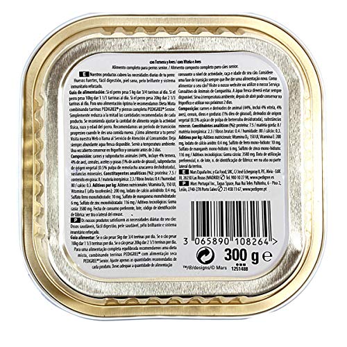Pedigree Tarrina de Comida Húmeda para Perros Adultos, Sabor Ternera y Aves (Pack de 20 x 300g)