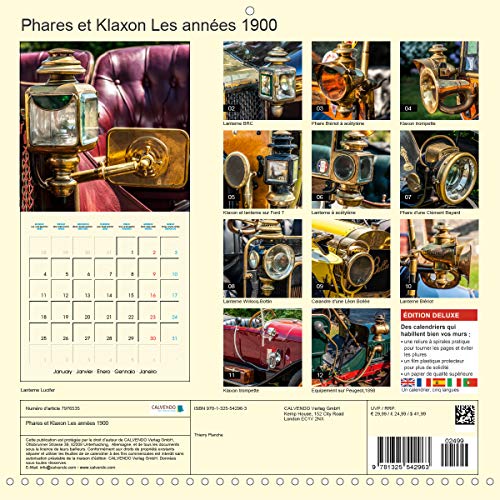 Phares et klaxon les annees 1900 (calendrier mural 2021 300 * 300 mm square) - les équipements autom: Les équipements automobiles vintage. (Calendrier mensuel, 14 Pages) (CALVENDO Technologie)