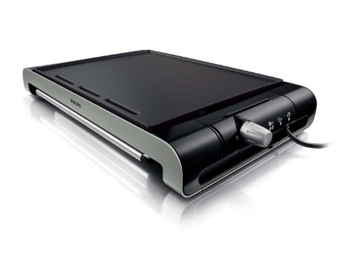 Philips HD4418/20 - Plancha de Asar, 2300 W, Antiadherente, Apto Lavavajillas, Color Negro