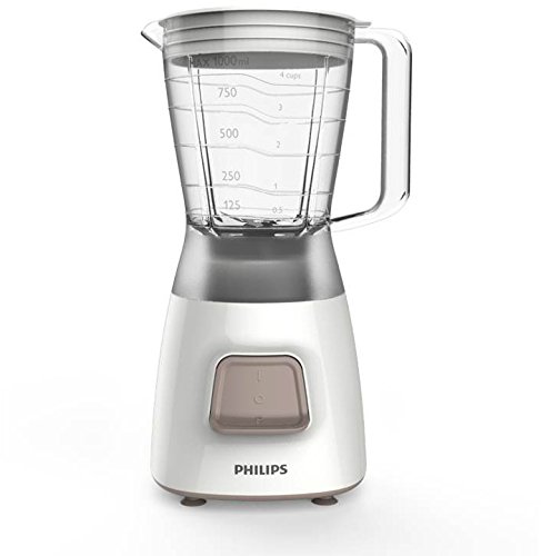 Philips HR2052/00 Licuadora Daily Basic 450 W, 1.25 litros, 0 Decibeles, Plástico, Blanco