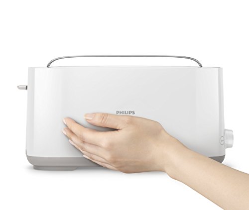 Philips Viva Collection Tostadora, 950 W, Plástico, Blanco/Plateado