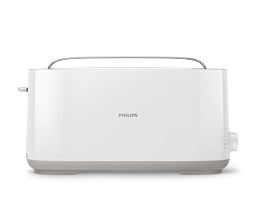 Philips Viva Collection Tostadora, 950 W, Plástico, Blanco/Plateado