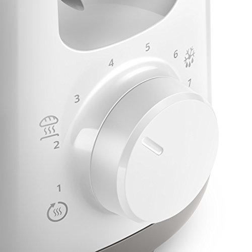 Philips Viva Collection Tostadora, 950 W, Plástico, Blanco/Plateado