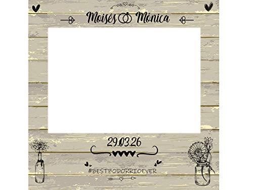 Photocall para Bodas Color Beige 100 x100 cm | Regalos para Bodas | Photocall Económico y Original | Ideas para Regalos | Regalos Personalizados de Bodas