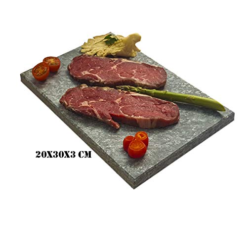 Piedra para Asar Carne de 20x30x3 cm volcánica para Uso Profesional y Particular