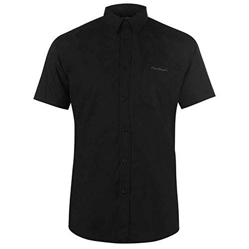 Pierre Cardin - Camisa Casual - con Botones - con Botones - Manga Corta - para Hombre Marineblau/Weiss Geo XXX-Large