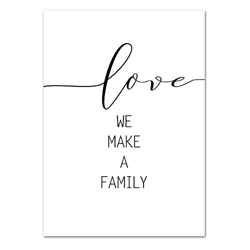 Pinturas Impresas En Lienzo,Impresión Sobre Lienzo Amor Mi Familia Romántica Arte Mural Pintura Realista Love Quotes Vintage Carteles Nordic Se Imprime En Negro &Amp; Mural Blanco Dormitorio Decora